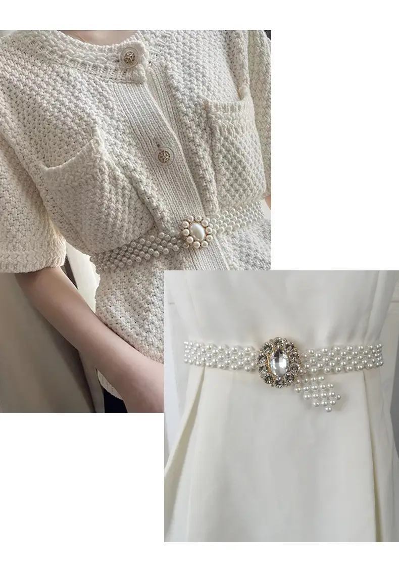 2023 Pearl Elastic Belt Skirt Women's Dress — feature 7
