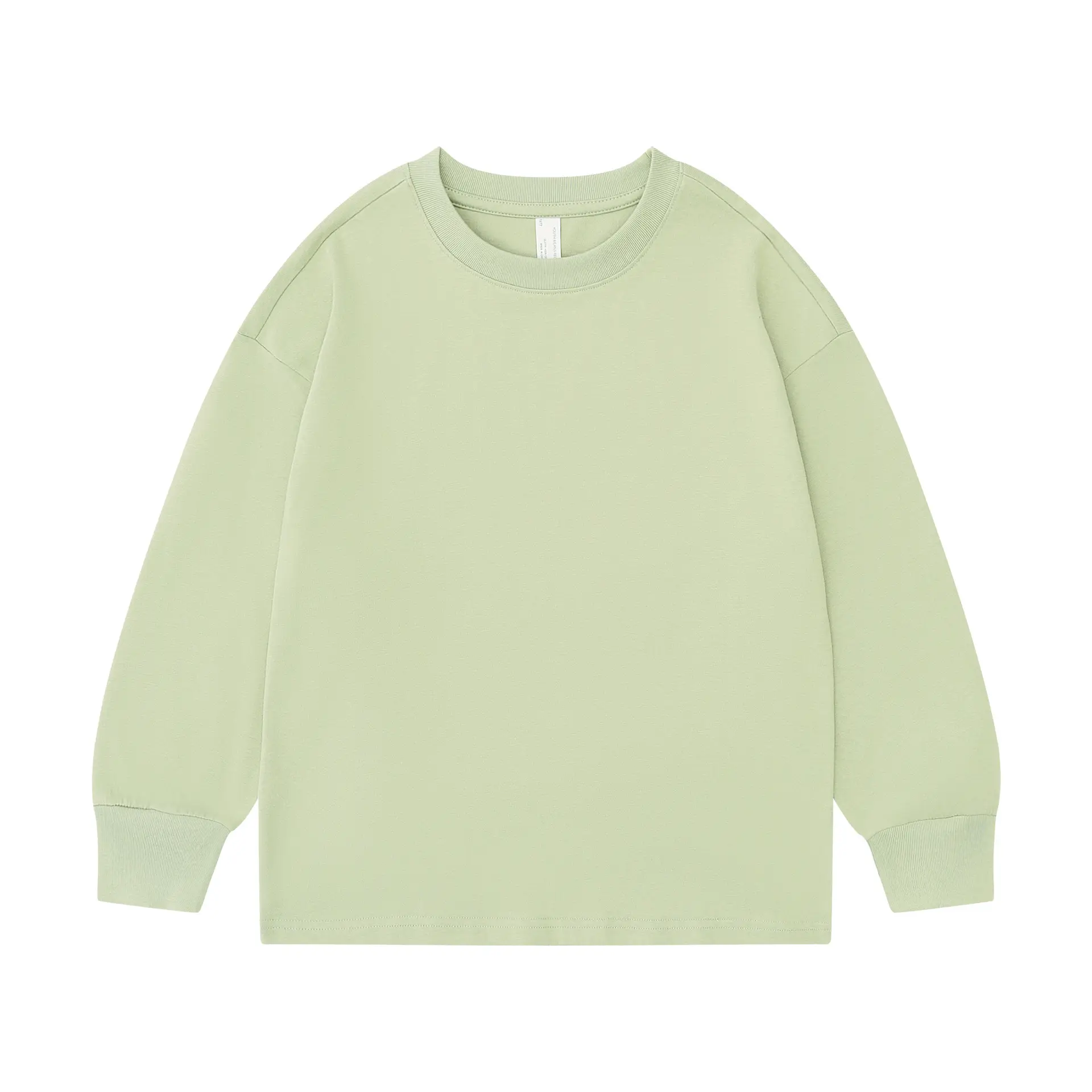Children Pure Cotton White Long Sleeve T-Shirt Round Neck - Image 10
