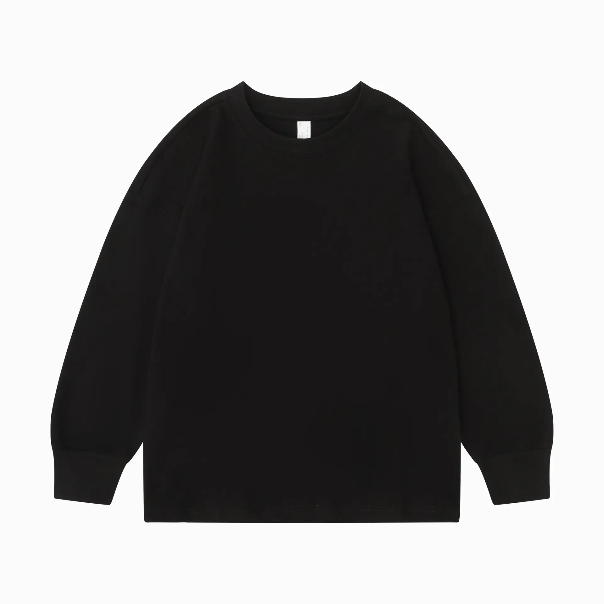 Children Pure Cotton White Long Sleeve T-Shirt Round Neck - Image 2