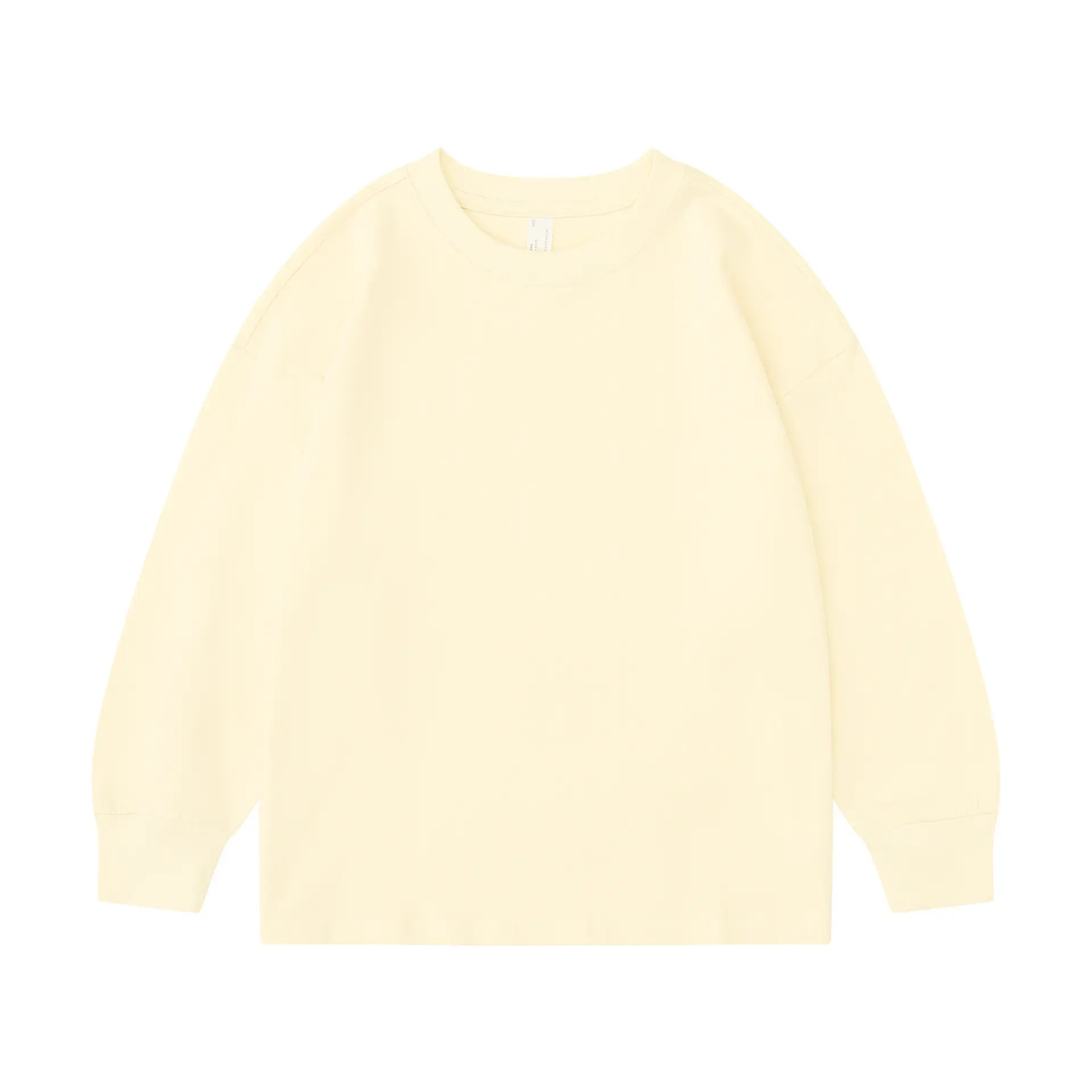 Children Pure Cotton White Long Sleeve T-Shirt Round Neck - Image 3