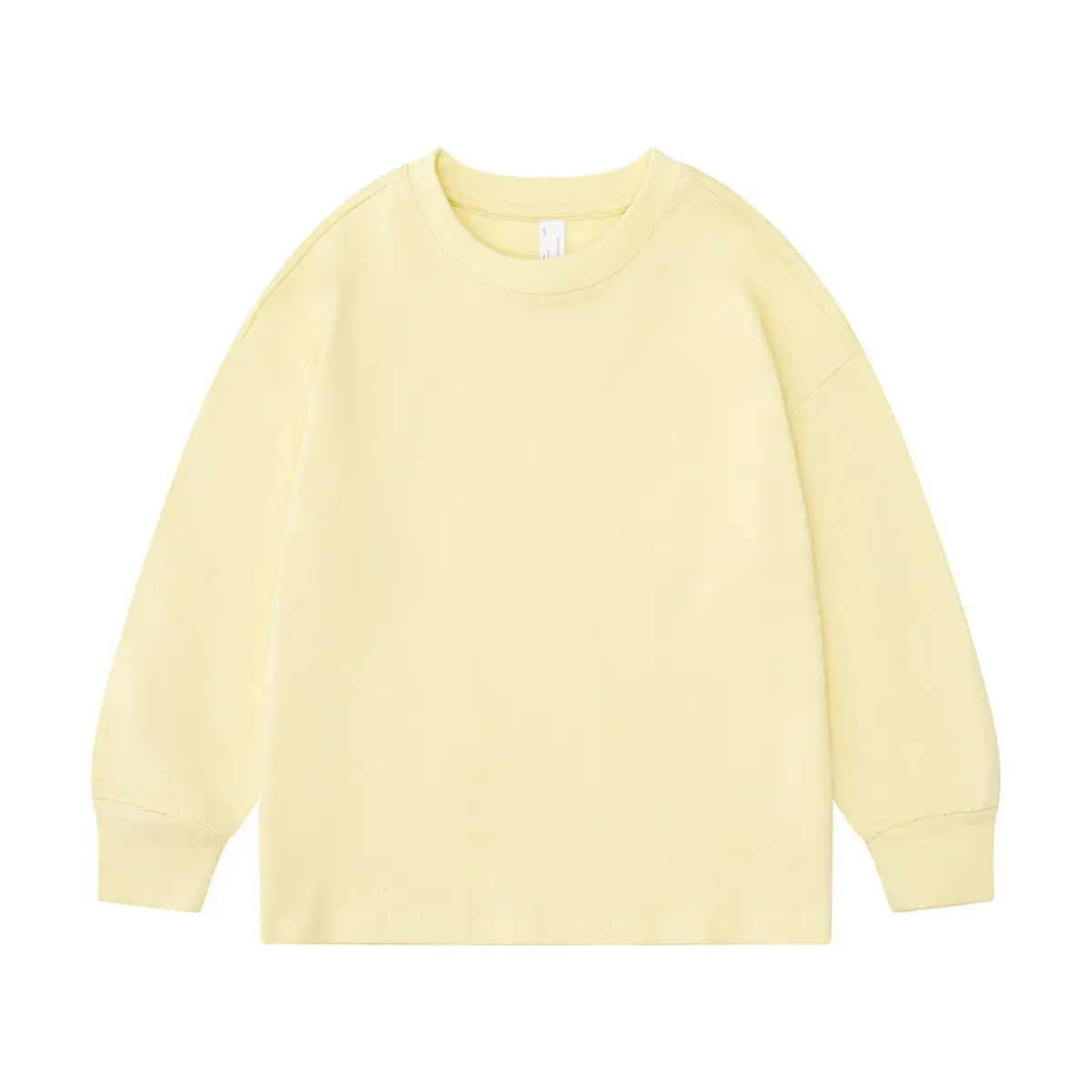 Children Pure Cotton White Long Sleeve T-Shirt Round Neck - Image 5