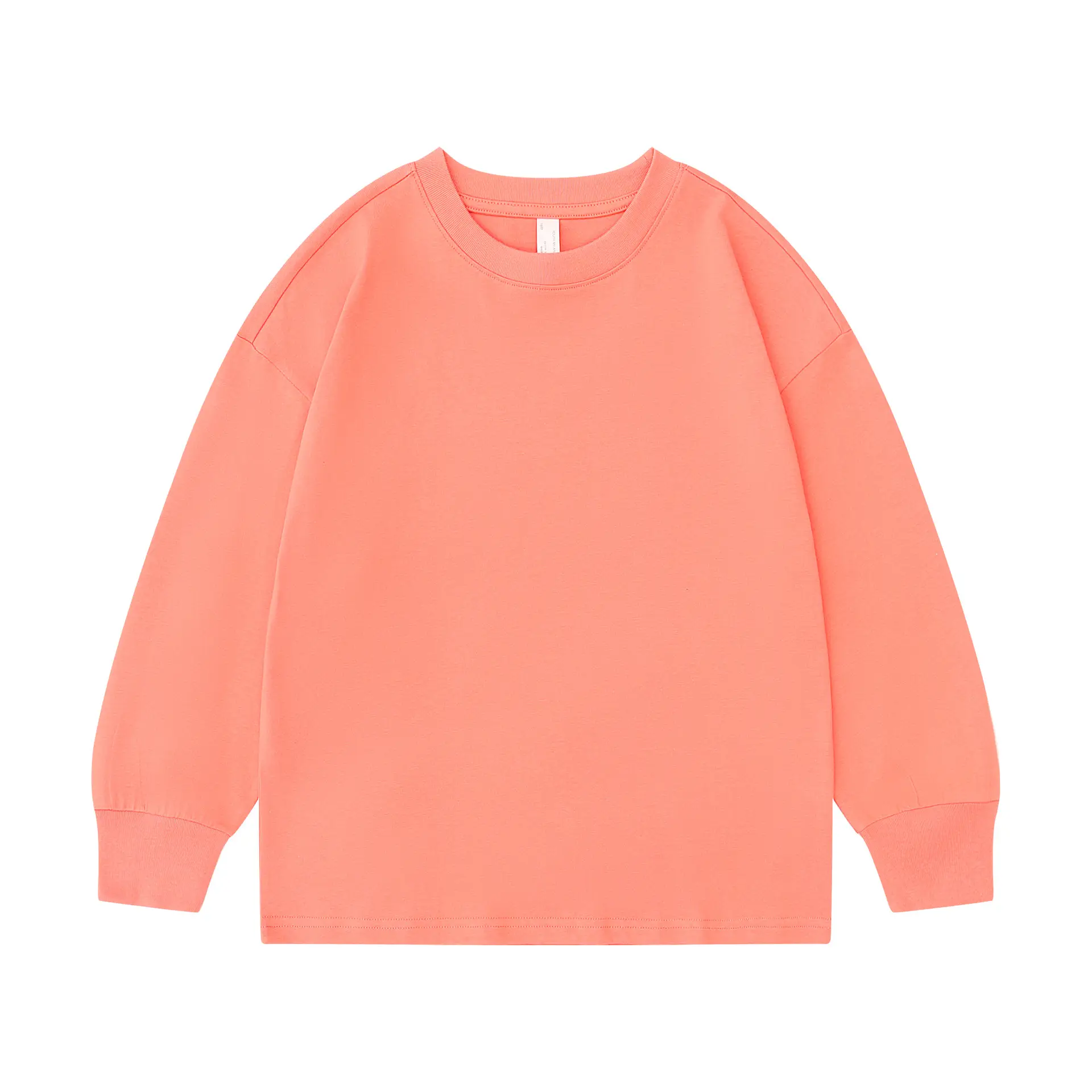 Children Pure Cotton White Long Sleeve T-Shirt Round Neck - Image 6