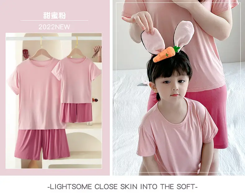 New Children's Purple Modal Pajama Set for Boys Girls — feature 18