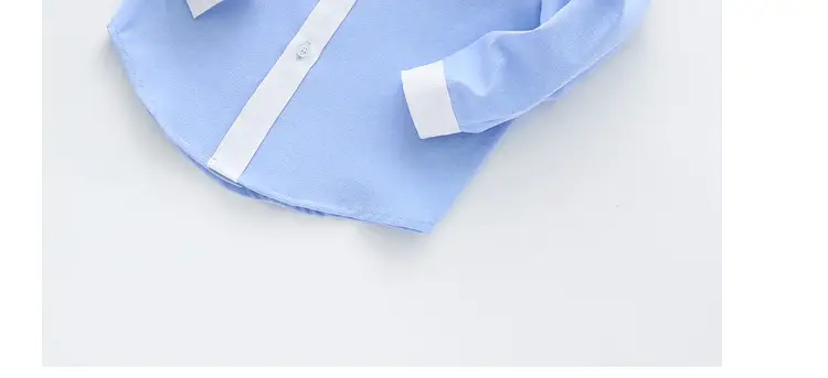 Men's Embroidered Light Blue Shirt with Tie for Boys Girls — feature 8
