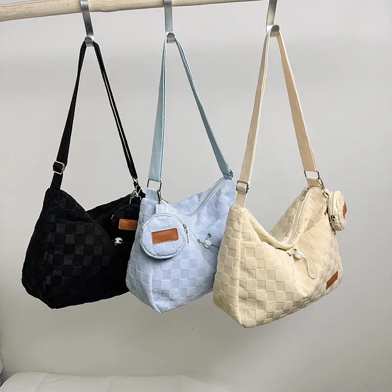 2023 Korean Style Light Blue Shoulder Bag with Crossbody Strap