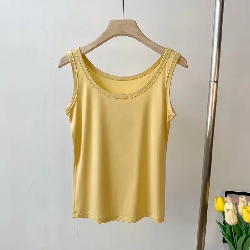 Summer U-Neck Slim Fit Sports Vest Solid Black - Image 2