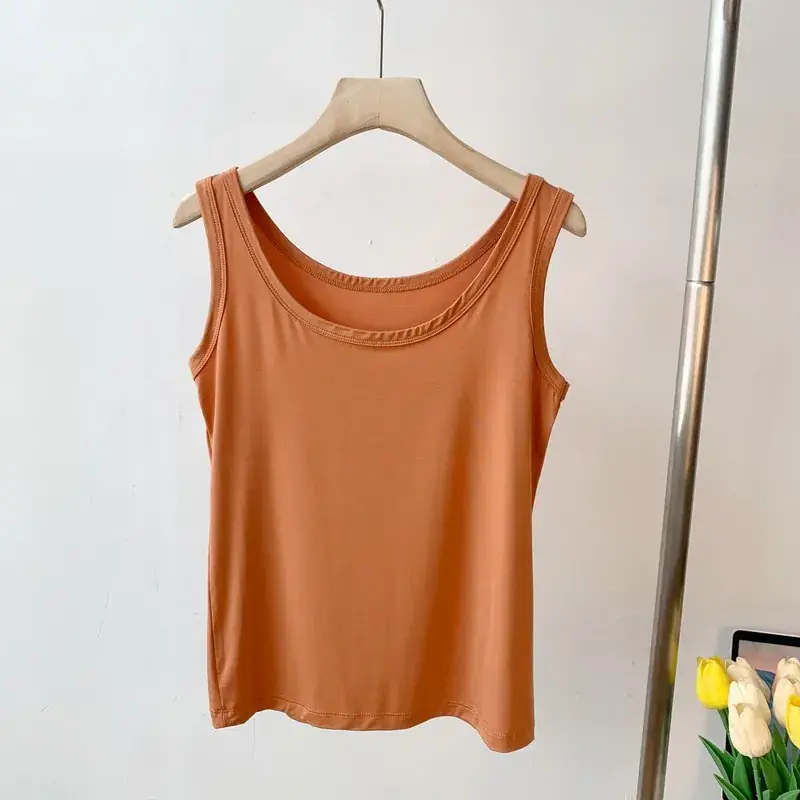 Summer U-Neck Slim Fit Sports Vest Solid Black - Image 3