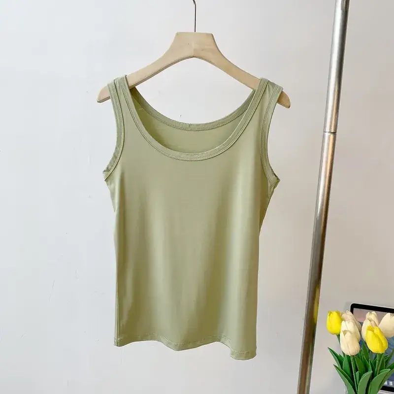 Summer U-Neck Slim Fit Sports Vest Solid Black - Image 4