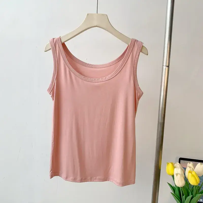 Summer U-Neck Slim Fit Sports Vest Solid Black - Image 9