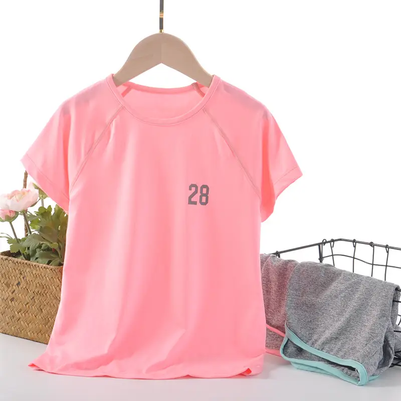 Children's Pink 2-Piece Sports Suit Short Sleeve - Image 6