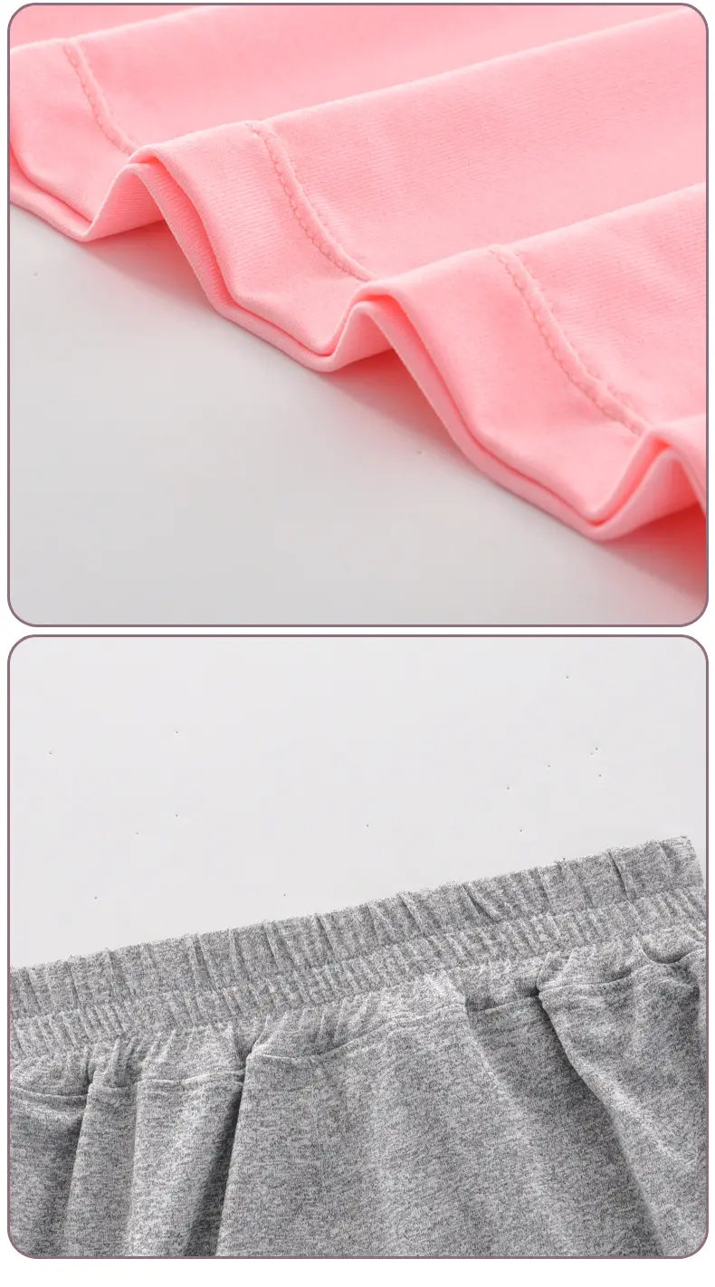 Children's Pink 2-Piece Sports Suit Short Sleeve — feature 13