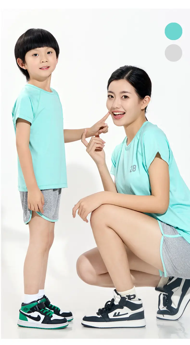 Children's Pink 2-Piece Sports Suit Short Sleeve — feature 20