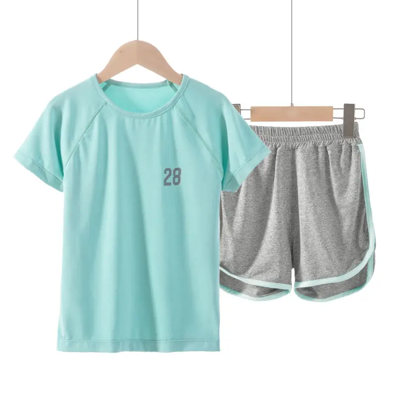 Children's Pink 2-Piece Sports Suit Short Sleeve - Image 3