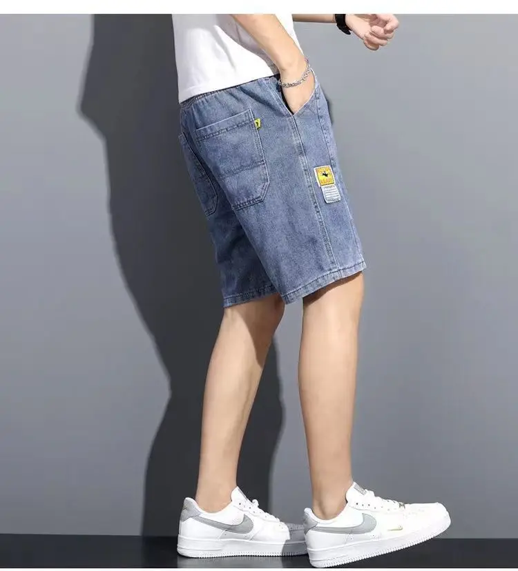 Men Denim Drawstring Shorts 2023 New Style — feature 13