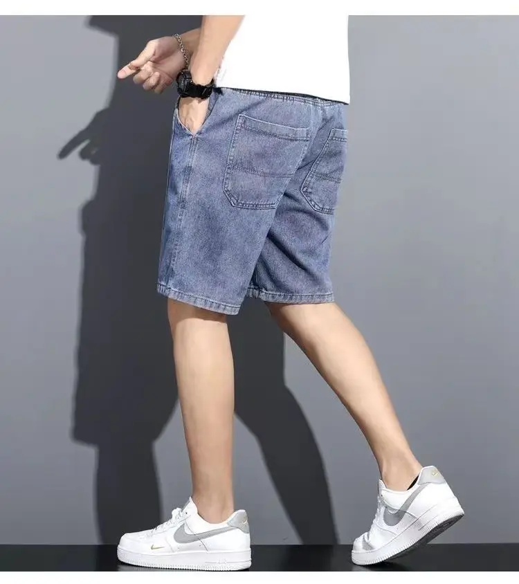 Men Denim Drawstring Shorts 2023 New Style — feature 14