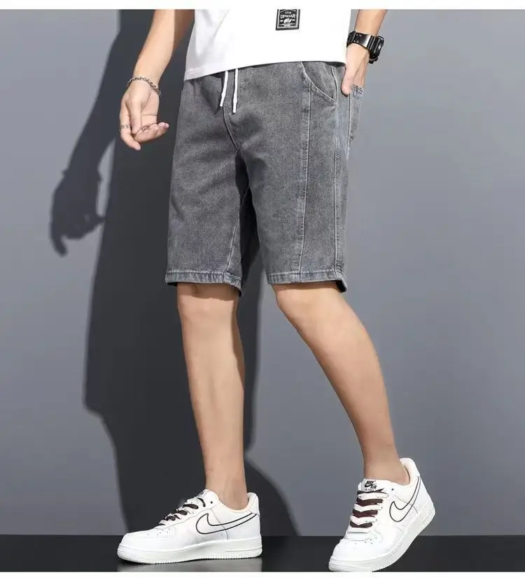 Men Denim Drawstring Shorts 2023 New Style — feature 15