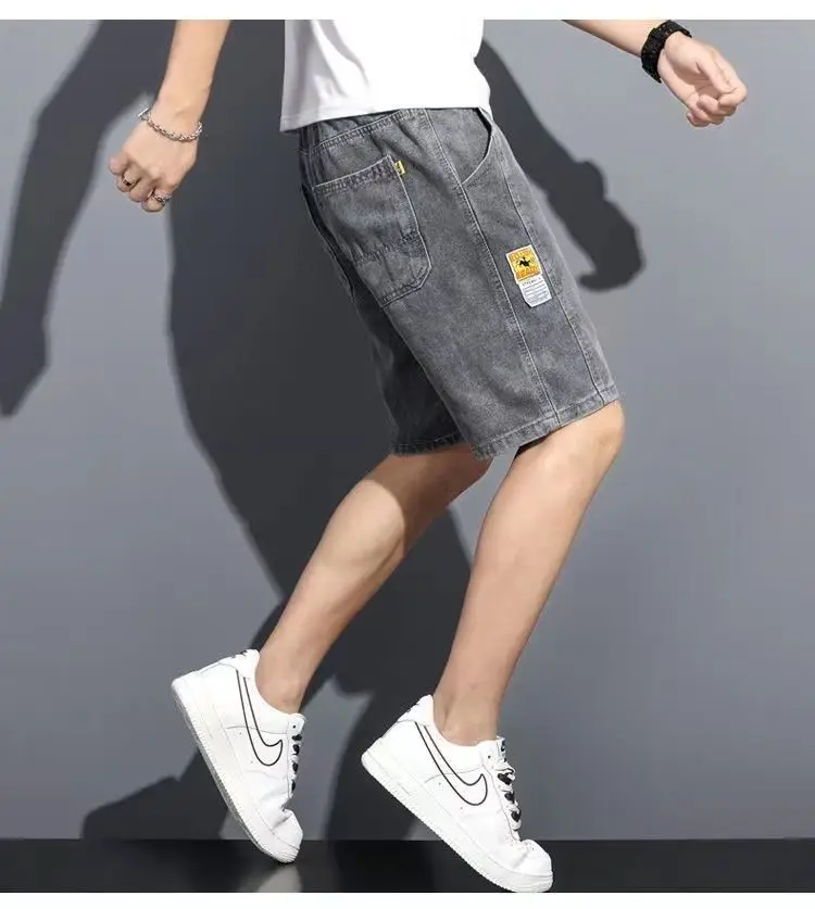 Men Denim Drawstring Shorts 2023 New Style — feature 17