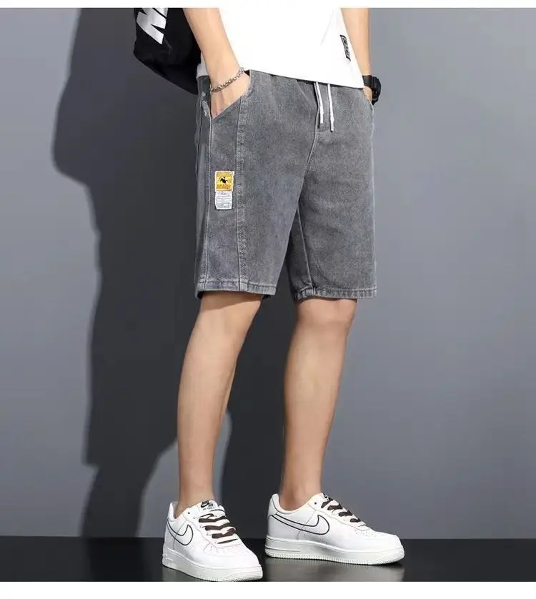 Men Denim Drawstring Shorts 2023 New Style — feature 18
