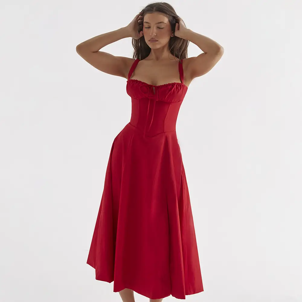 White French Temperament Skirt Strap Waist Dress - Image 24