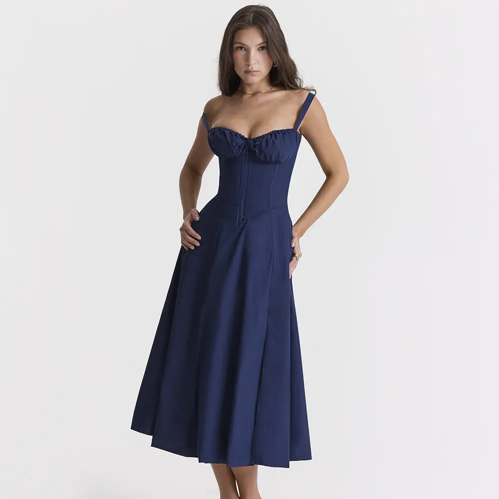 White French Temperament Skirt Strap Waist Dress - Image 25