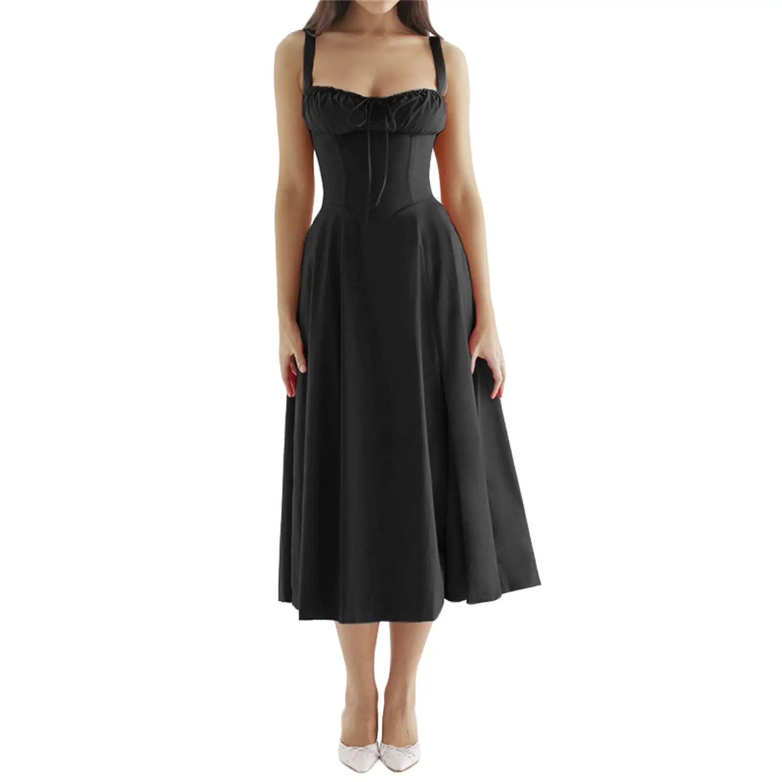 White French Temperament Skirt Strap Waist Dress - Image 26