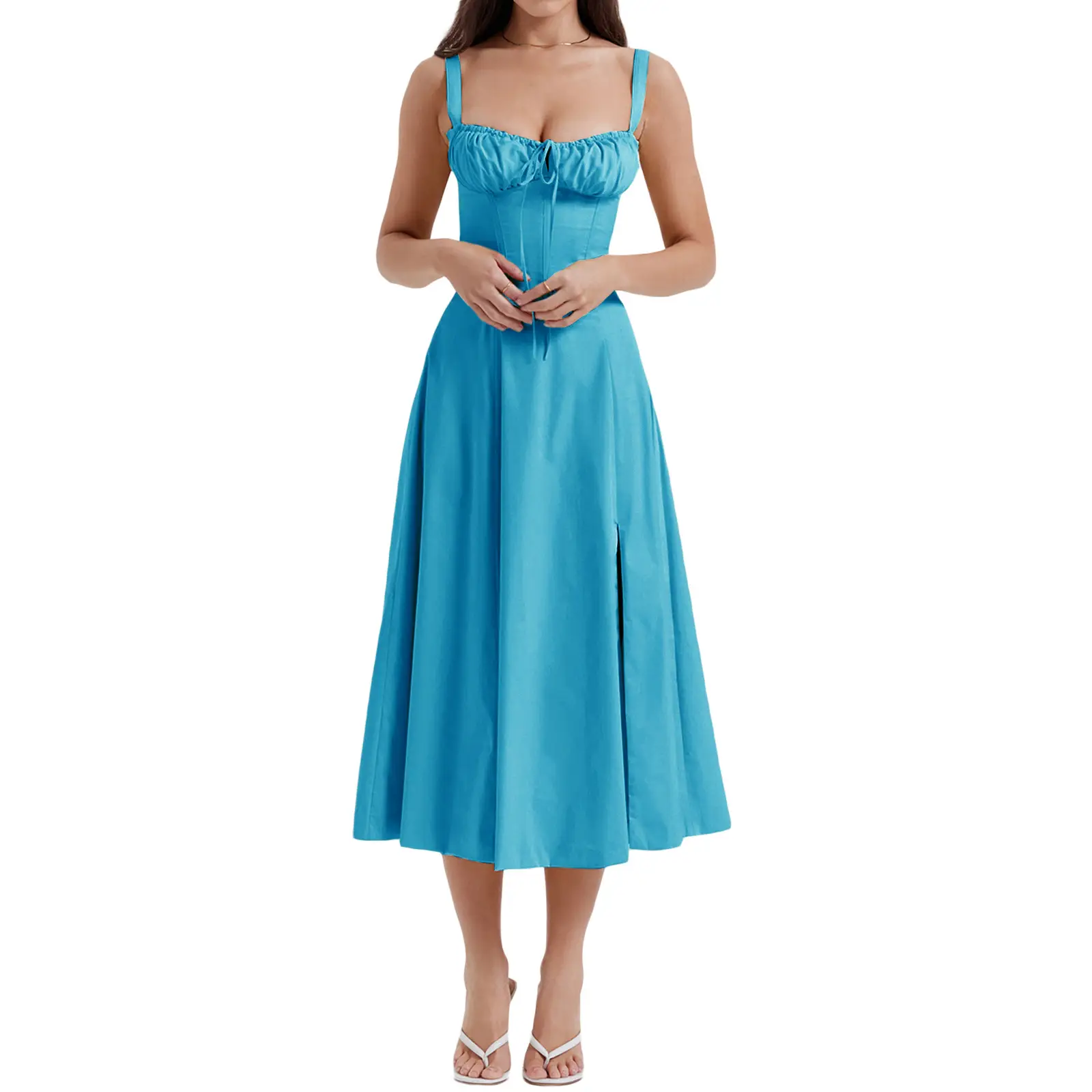 White French Temperament Skirt Strap Waist Dress - Image 3