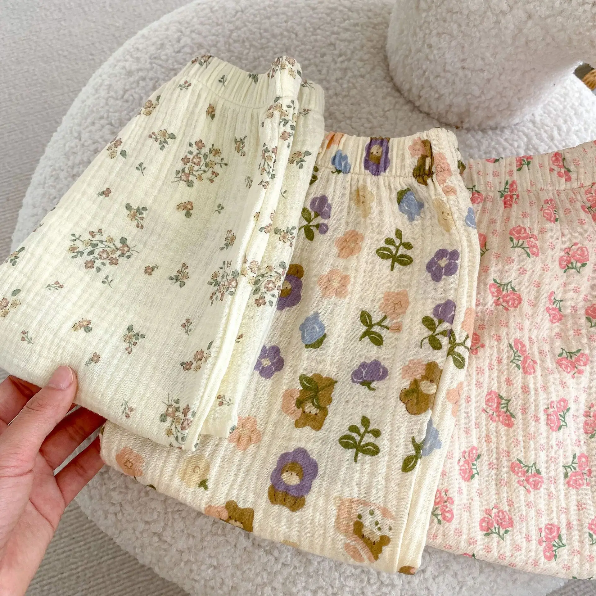 Baby Girl Floral Cotton Capri Pants Anti-Mosquito