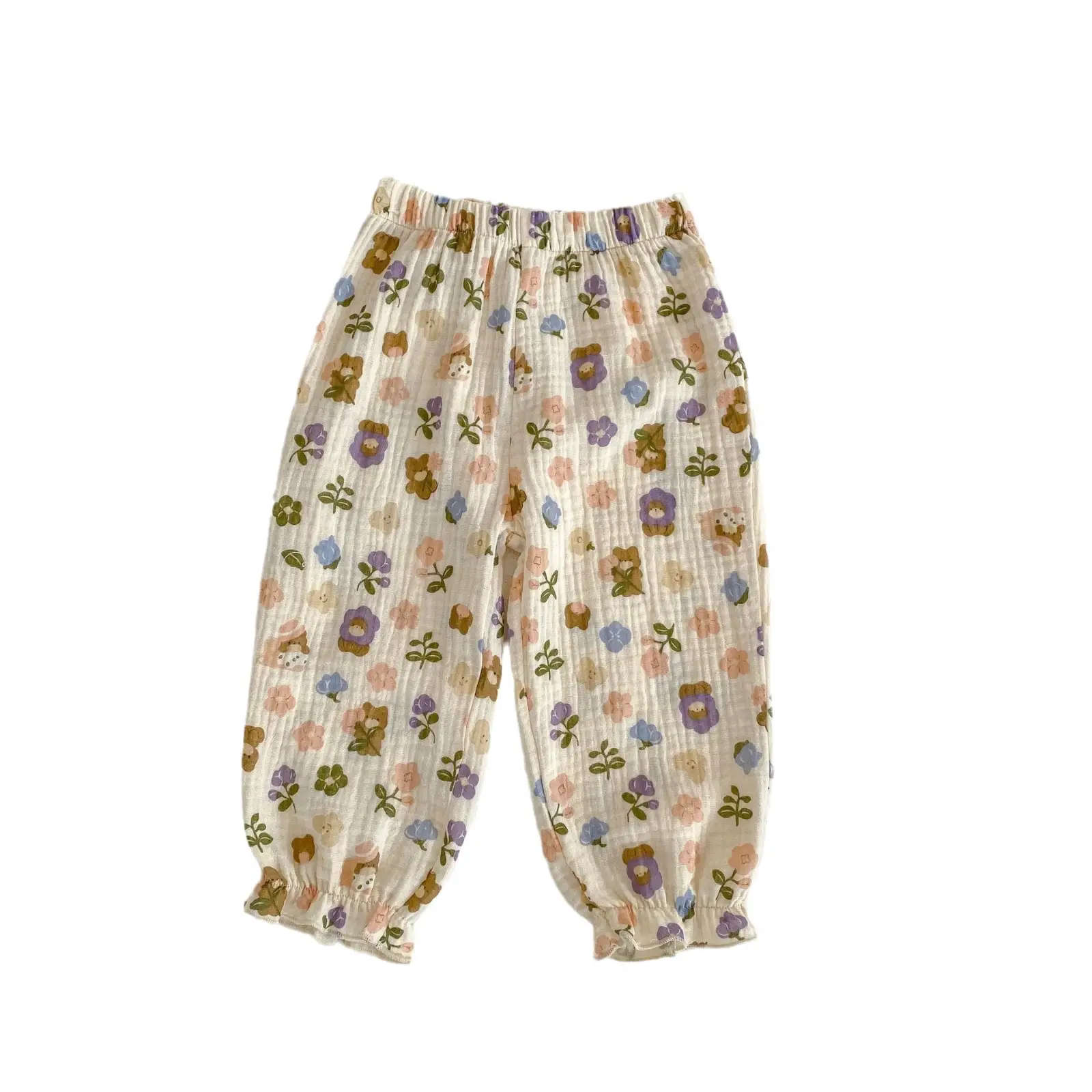Baby Girl Floral Cotton Capri Pants Anti-Mosquito