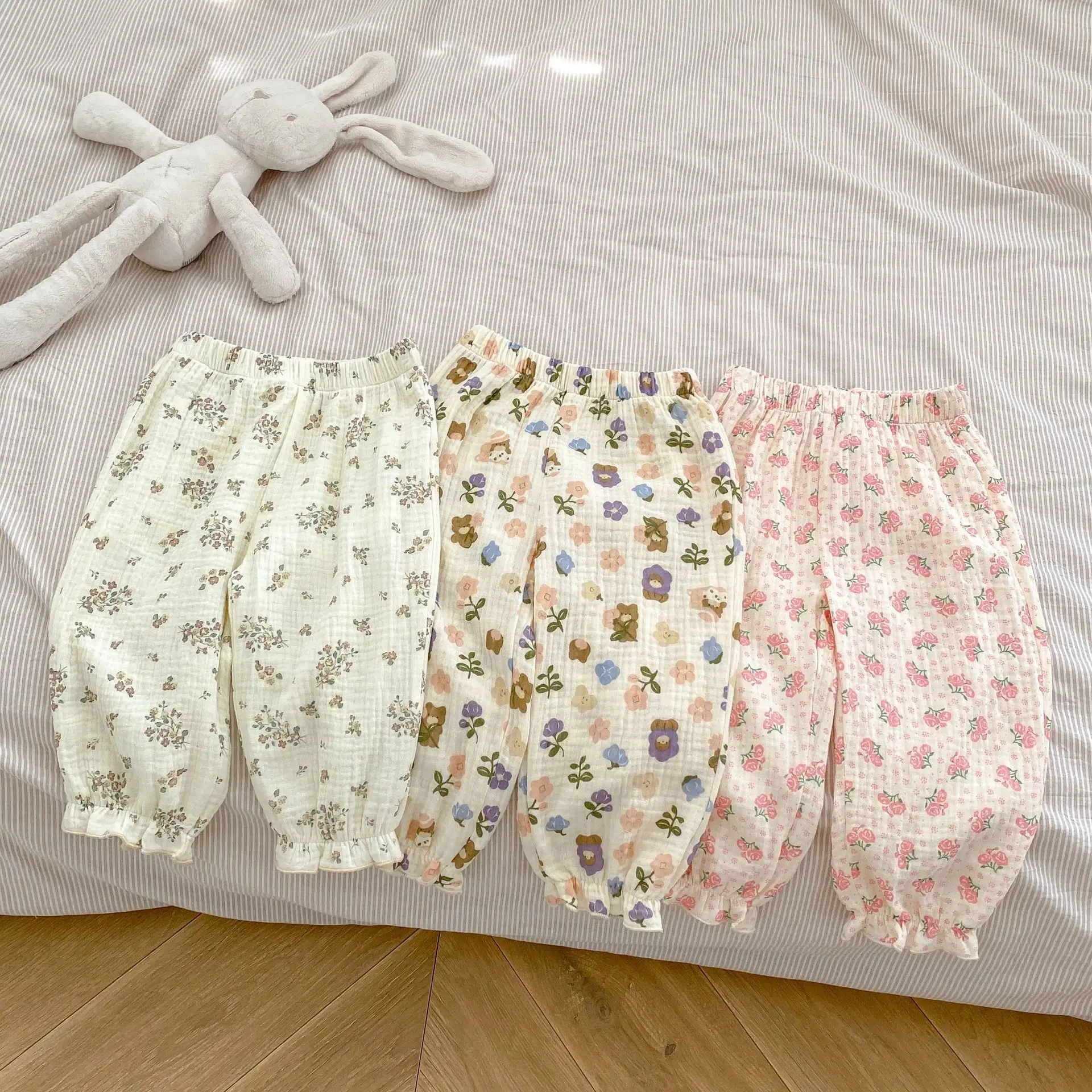 Baby Girl Floral Cotton Capri Pants Anti-Mosquito — feature 1
