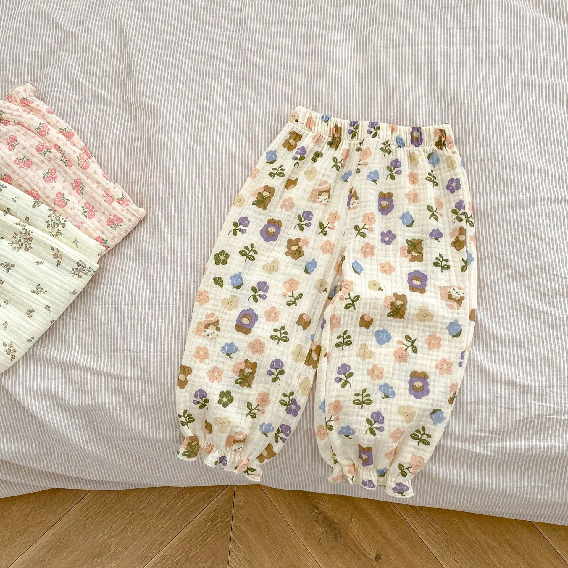 Baby Girl Floral Cotton Capri Pants Anti-Mosquito — feature 8