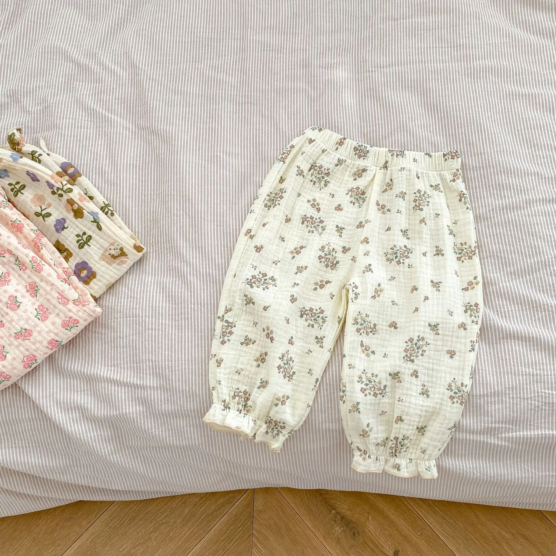 Baby Girl Floral Cotton Capri Pants Anti-Mosquito — feature 9