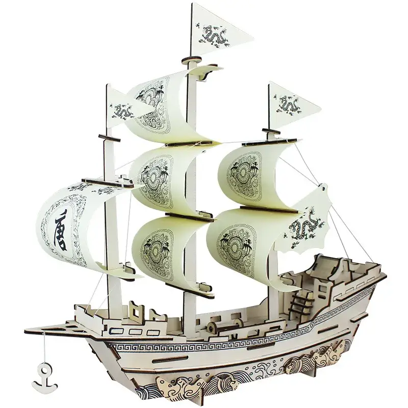 Ming Dynasty Wooden 3D Puzzle Ship Toy - Image 29