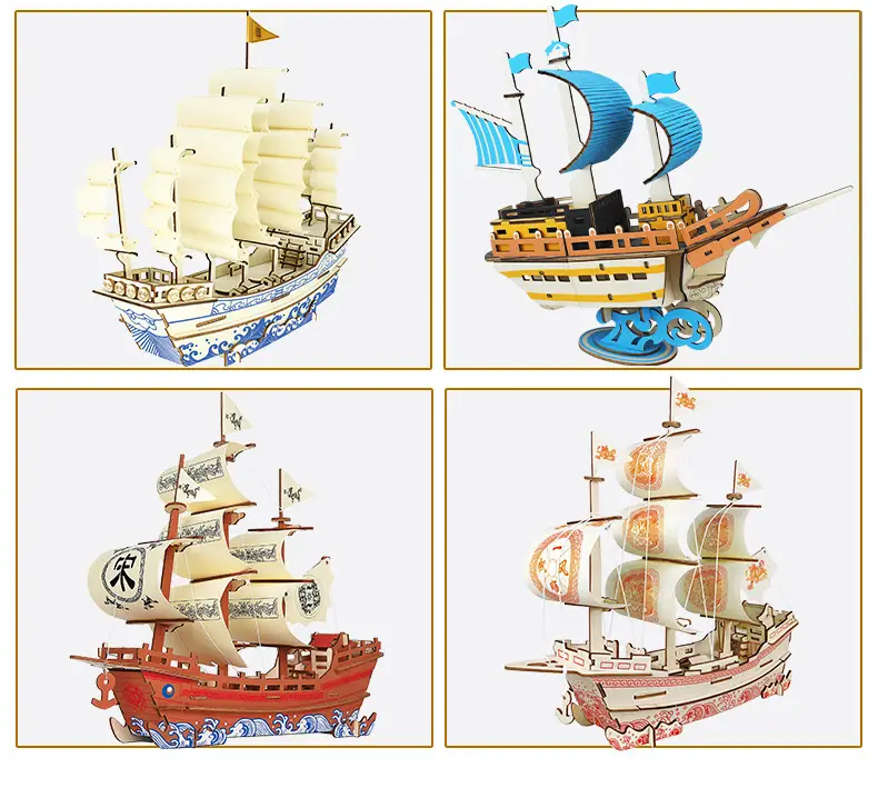 Ming Dynasty Wooden 3D Puzzle Ship Toy — feature 7