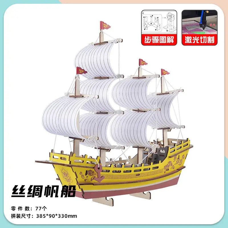 Silk sailboat + step diagram