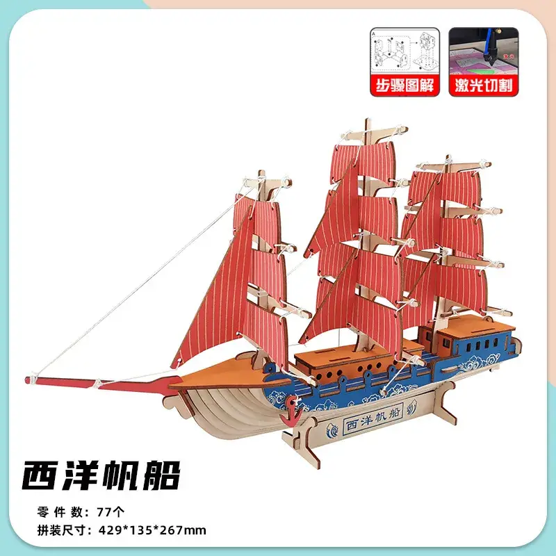 Western sailing boat + step diagram