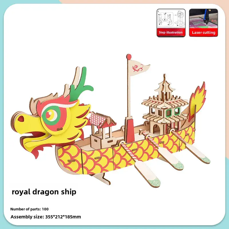Ming Dynasty Wooden 3D Puzzle Ship Toy - Image 11