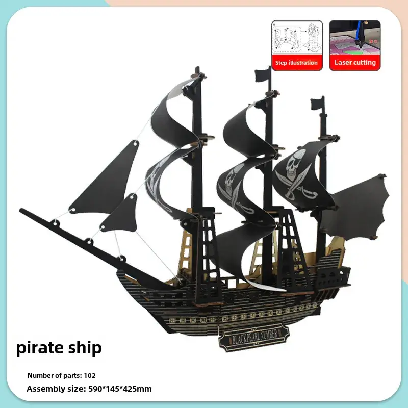 Ming Dynasty Wooden 3D Puzzle Ship Toy - Image 18