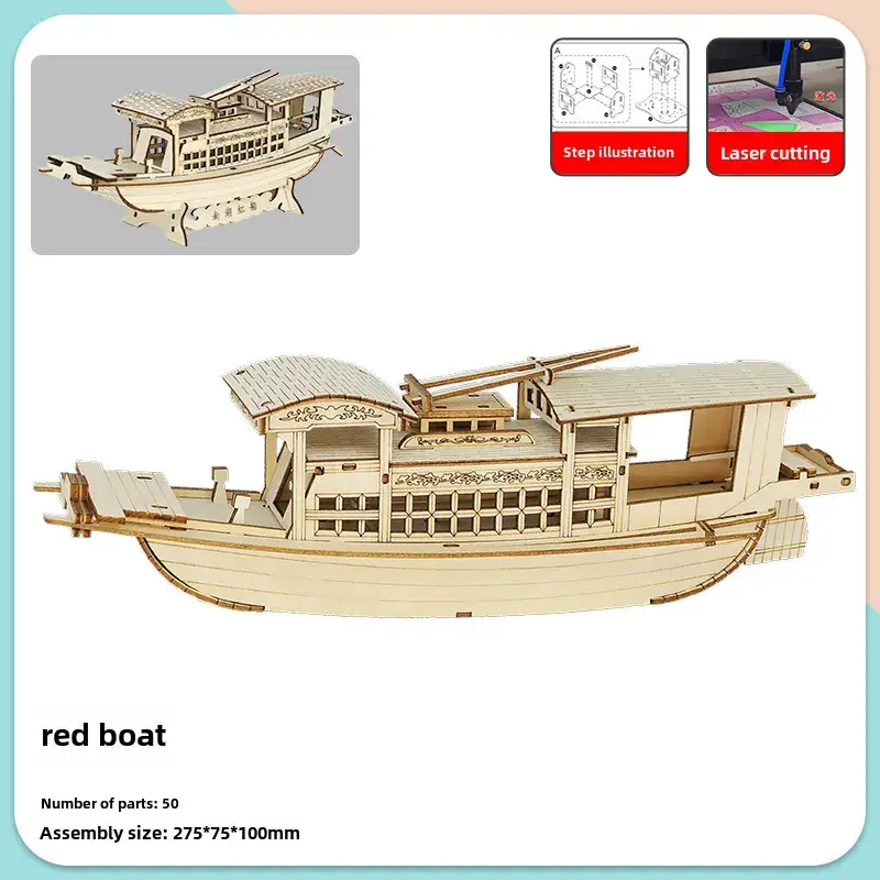 Ming Dynasty Wooden 3D Puzzle Ship Toy - Image 19