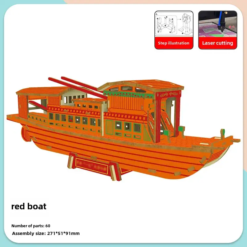 Ming Dynasty Wooden 3D Puzzle Ship Toy - Image 20