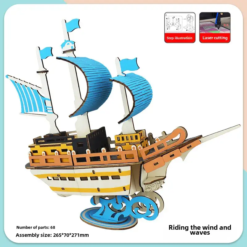 Ming Dynasty Wooden 3D Puzzle Ship Toy - Image 3