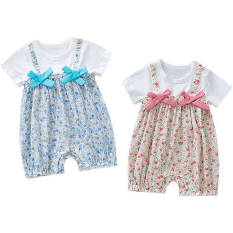 Baby Blue Floral Shorts Set for Girls 1-3 Years