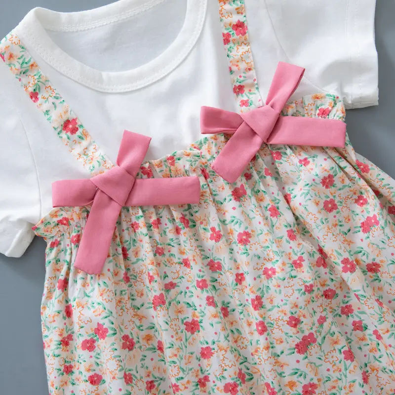 Baby Blue Floral Shorts Set for Girls 1-3 Years — feature 6