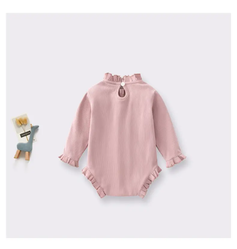 Pink Lotus Leaf Collar Baby Jumpsuit for Newborns — feature 31