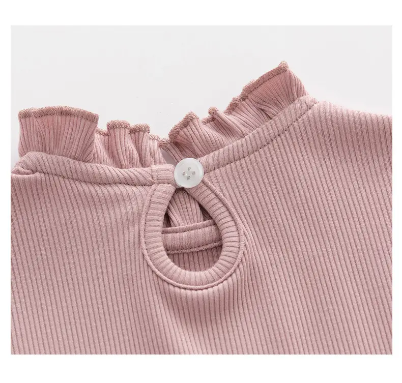 Pink Lotus Leaf Collar Baby Jumpsuit for Newborns — feature 36