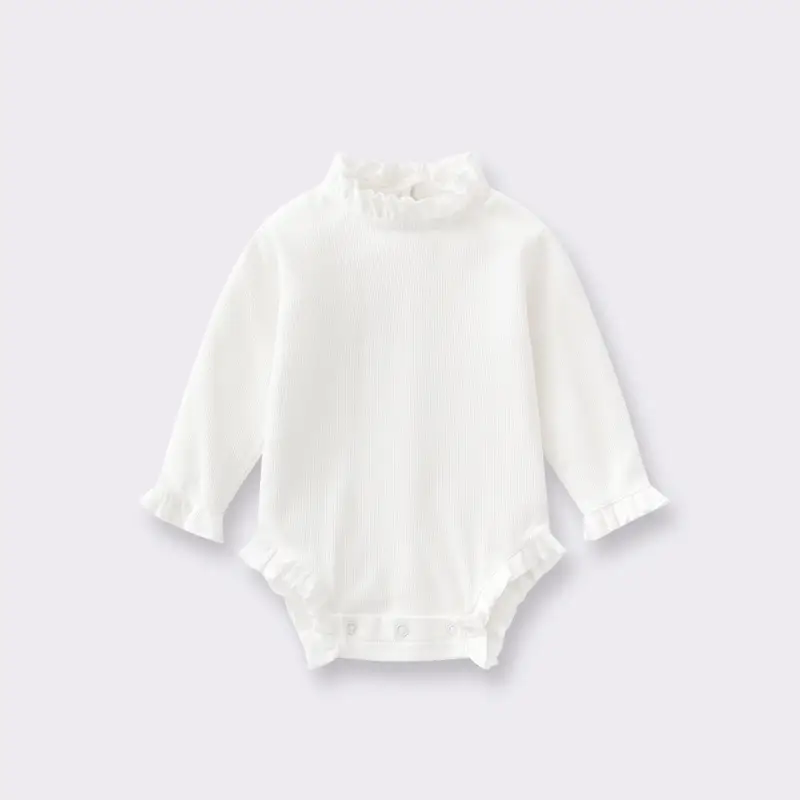 Pink Lotus Leaf Collar Baby Jumpsuit for Newborns - Image 2