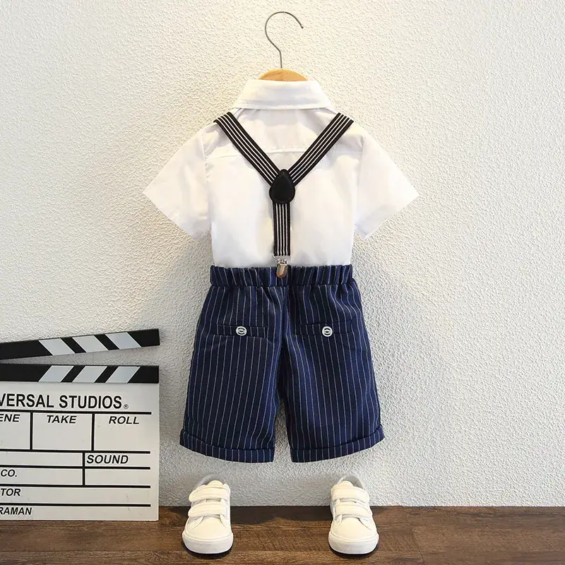 Children's Blue Striped Strap Suit Summer Boys - Image 5