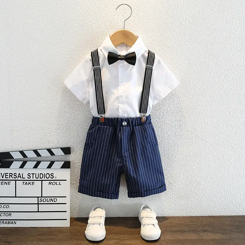Children's Blue Striped Strap Suit Summer Boys - Image 2