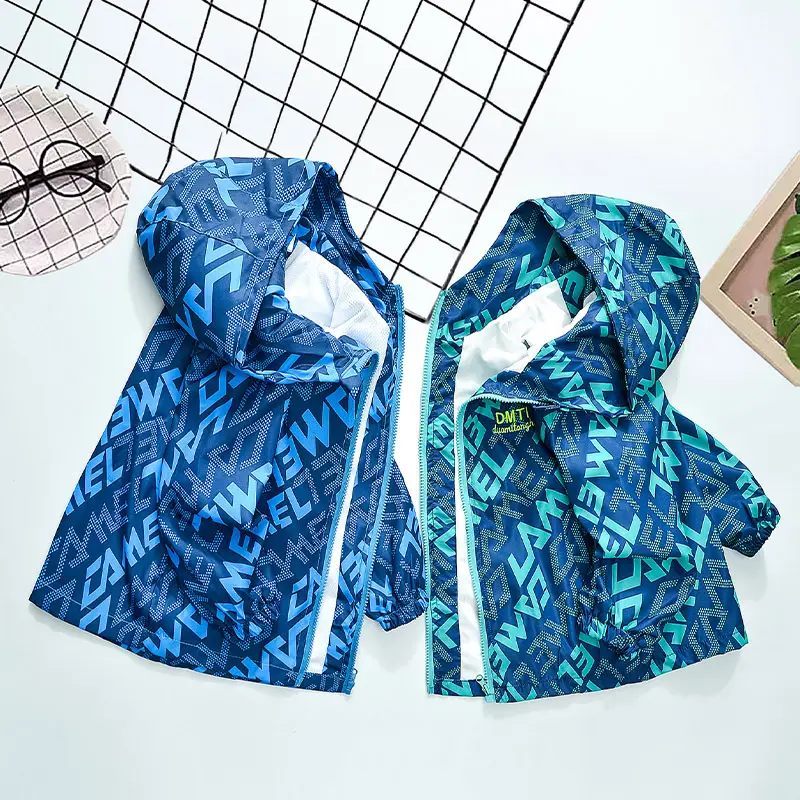 Boys' Blue Printed Mid-Autumn Coat 2025 - Image 3