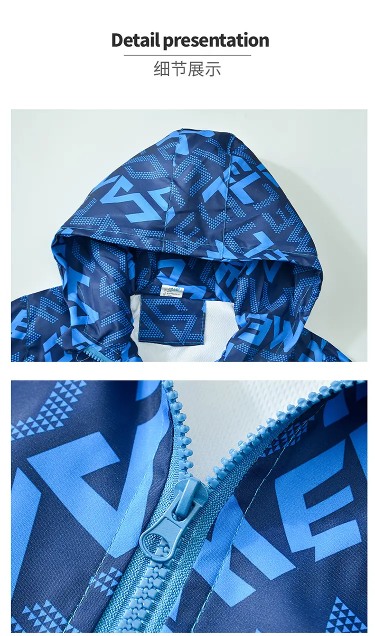 Boys' Blue Printed Mid-Autumn Coat 2025 — feature 10
