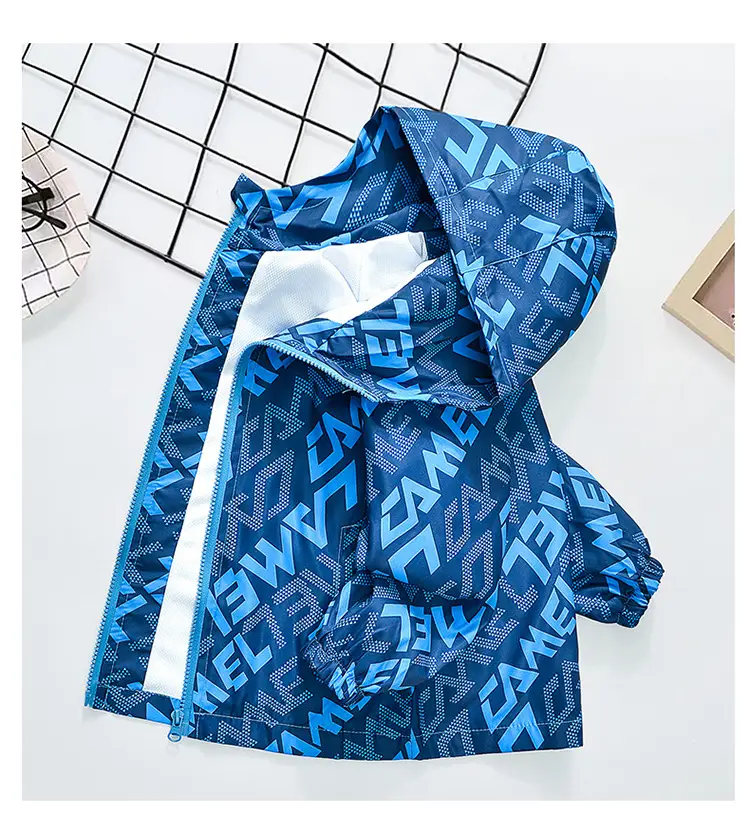 Boys' Blue Printed Mid-Autumn Coat 2025 — feature 3